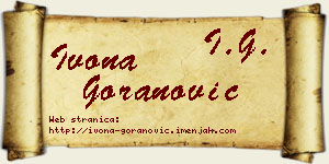 Ivona Goranović vizit kartica